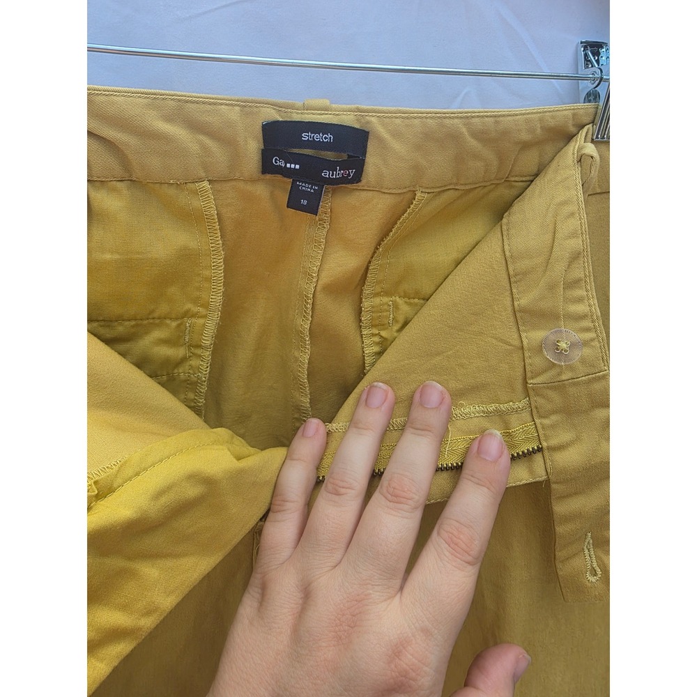 Gap Aubrey Skinny Stretch Pants Womens 18 Mustard Ankle Chino Trousers NEW - Picture 4 of 6